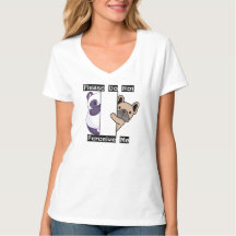 Camiseta Feminina Decote V Engraçado Por Favor Não
