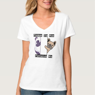 Camiseta Feminina Decote V Engraçado Por Favor Não