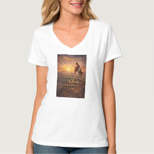 Camiseta Feminina Decote V Filipenses 4:13 Cristã