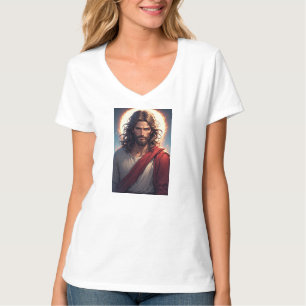 Camiseta Feminina Decote V Intense Jesus Cristo Cr