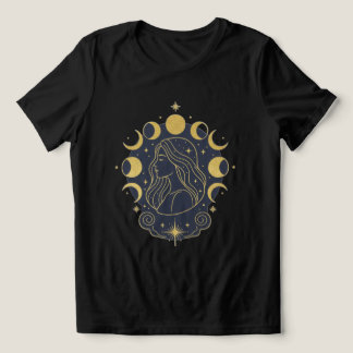 Camiseta Feminina Deusa Celestial Lua e Estrelas