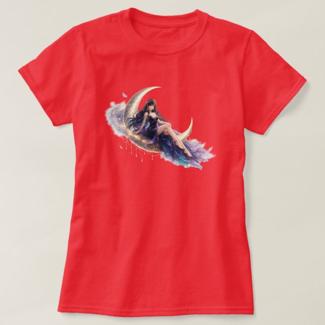 Camiseta Feminina Deusa da Lua Celestial | Fantasi (Frente do Design)