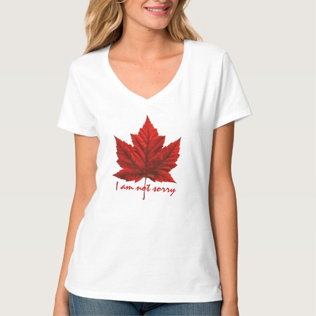 Camiseta Feminina do Canadá Maple Leaf Camisa Souv (Frente)