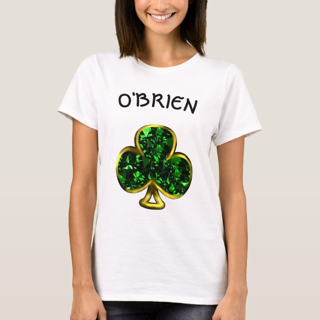 Camiseta feminina do dia de Patrick com Shamrock (Frente)
