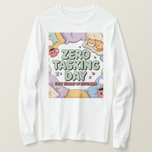 Camiseta Feminina do Dia Sem Tarefas  (Frente do Design)
