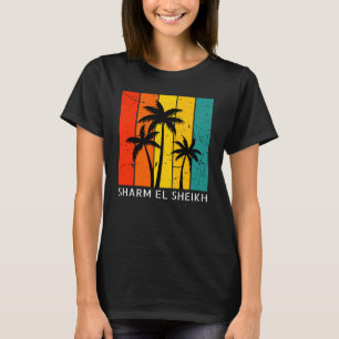 Camiseta feminina do pôr do sol vintage de Sharm E