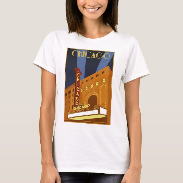 Camiseta feminina do Teatro de Chicago (Frente)