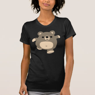 Camiseta feminina do Urso de Cartoon Corajoso
