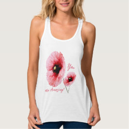 Camiseta feminina elegante em vermelho floral