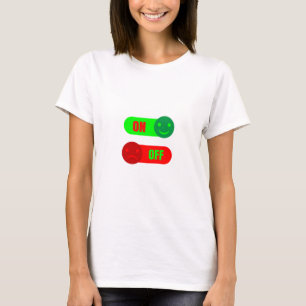 Camiseta Feminina Emoji De Humor Ligado Desligado