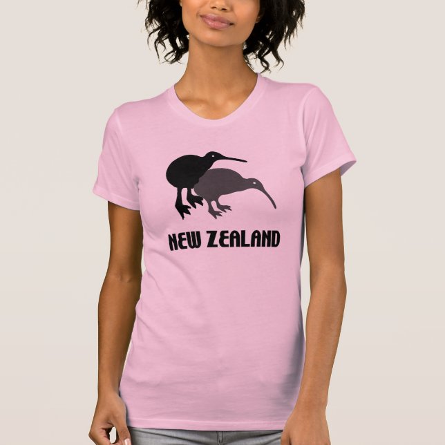 Camiseta Feminina Engraçada do Kiwi da Nova Zelând (Frente)