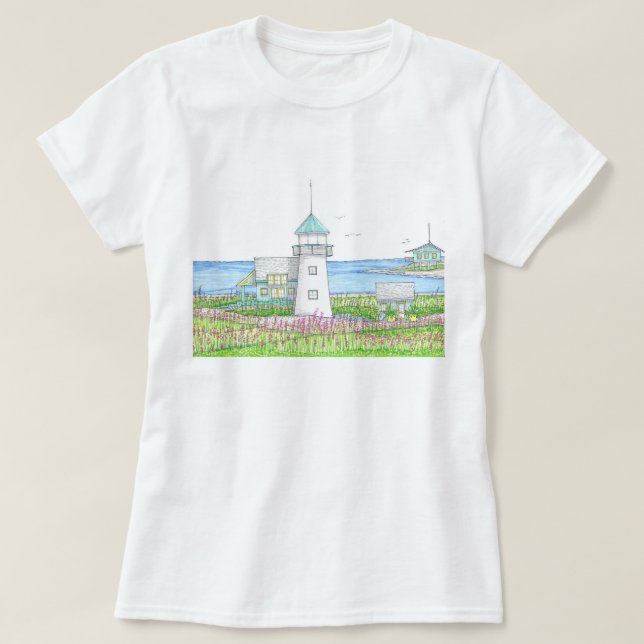 Camiseta Feminina Farol Branco (Frente do Design)