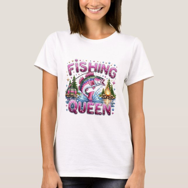 Camiseta Feminina Fishing Queen  (Frente)