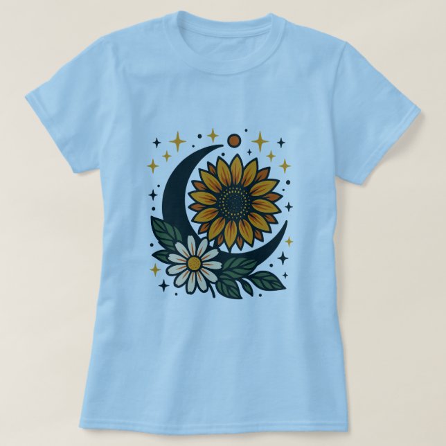 Camiseta Feminina Flor Celestial (Frente do Design)