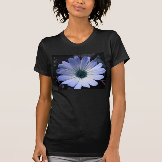 Camiseta Feminina Flor Daisy Azul (Frente)