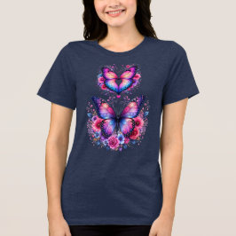 Camiseta Feminina Flor de Borboleta com Graça |