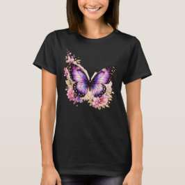 Camiseta Feminina Flor de Borboleta com Graça |
