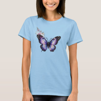 Camiseta Feminina Flor de Borboleta com Graça |