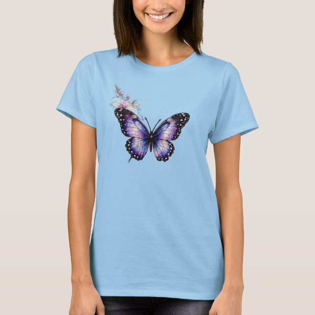 Camiseta Feminina Flor de Borboleta com Graça |  (Frente)