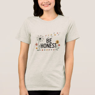 Camiseta Feminina Floral Be Honest Rosa Amarelo