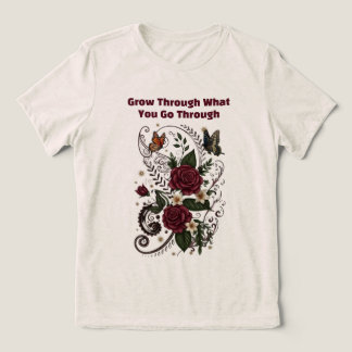 Camiseta Feminina Floral Inspiradora "Superar"