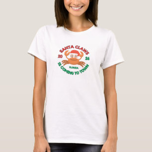 Camiseta Feminina Florida Christmas Santa Claws