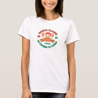 Camiseta Feminina Florida Christmas Santa Claws