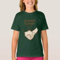 Camiseta Feminina Fofa de Mão Dada Amigas Para Sem