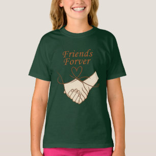 Camiseta Feminina Fofa de Mão Dada Amigas Para Sem