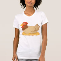 Camiseta Feminina Galinha Pousada Sobre Ovos
