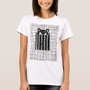 Camiseta Feminina Gato Preto Vintage