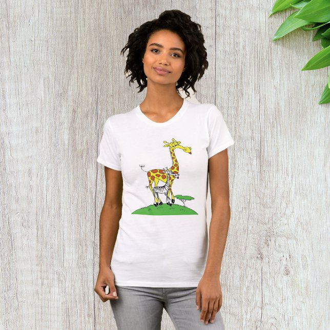Camiseta Feminina Girafa E Zebra (Criador carregado)