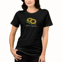 Camiseta Feminina Girassol Deixe Sua Luz Brilhar