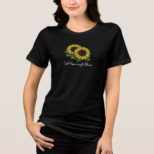 Camiseta Feminina Girassol Deixe Sua Luz Brilhar