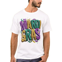Camiseta Feminina Glittery Mardi Gras Gras, Roxo