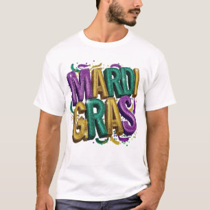 Camiseta Feminina Glittery Mardi Gras Gras, Roxo