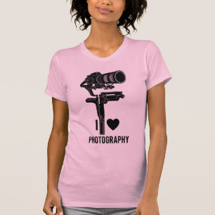 Camiseta Feminina Gráfica de Fotógrafo Criativo
