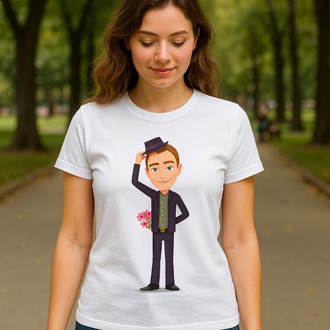 Camiseta Feminina Homem Com Flores (Criador carregado)