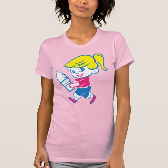 Camiseta Feminina Ice Cream Girl - Rosa (Frente)