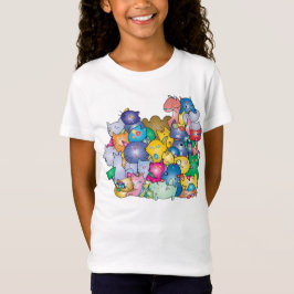 Camiseta feminina infantil com estampa de Gatos