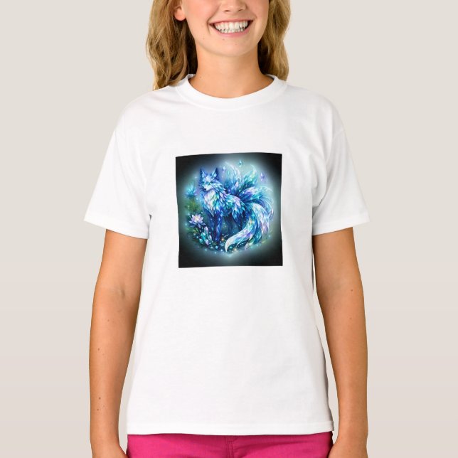 Camiseta Feminina Infantil Crystal Fantasy Fox (Frente)