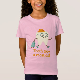 Camiseta Feminina Infantil Dente de Férias Dente