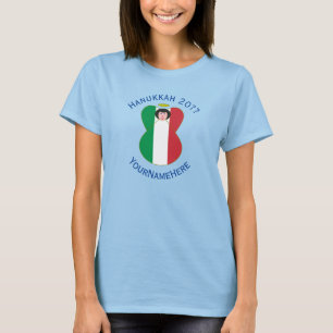 Camiseta feminina italiana personalizada do Anjo d