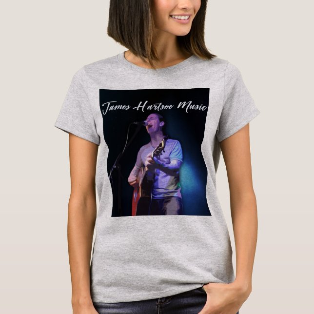 Camiseta feminina - James Hartsoe Music cantando (Frente)