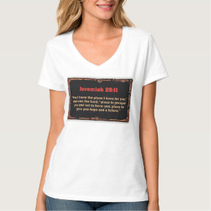 Camiseta Feminina Jeremiah 29:11 V-Veck Cristã
