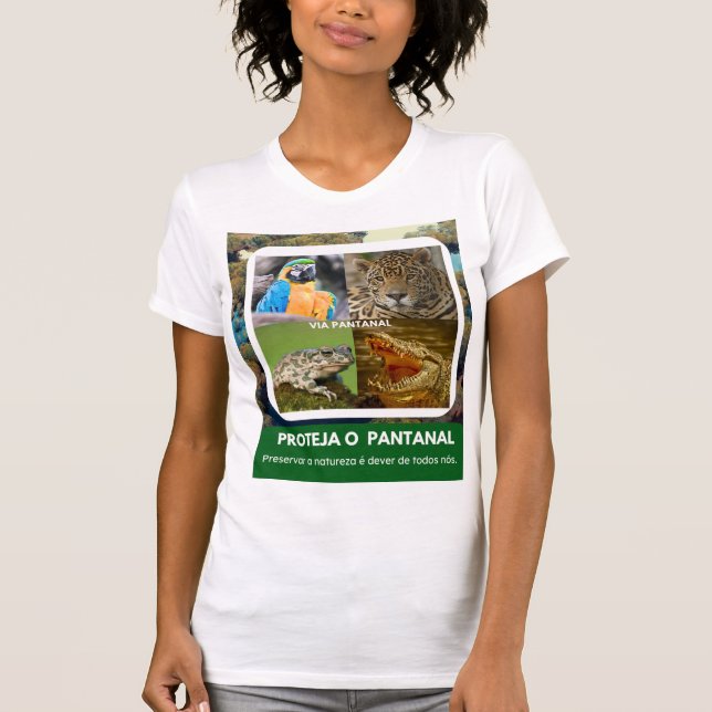 Camiseta feminina justa Bella+Canvas Pantanal (Frente)