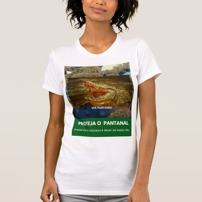 Camiseta feminina justa Bella+Canvas Via Pantanal (Frente)