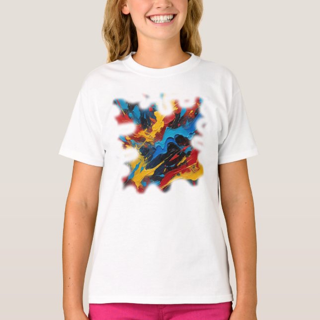 Camiseta Feminina Juvenil Básica Arte Expressão (Frente)