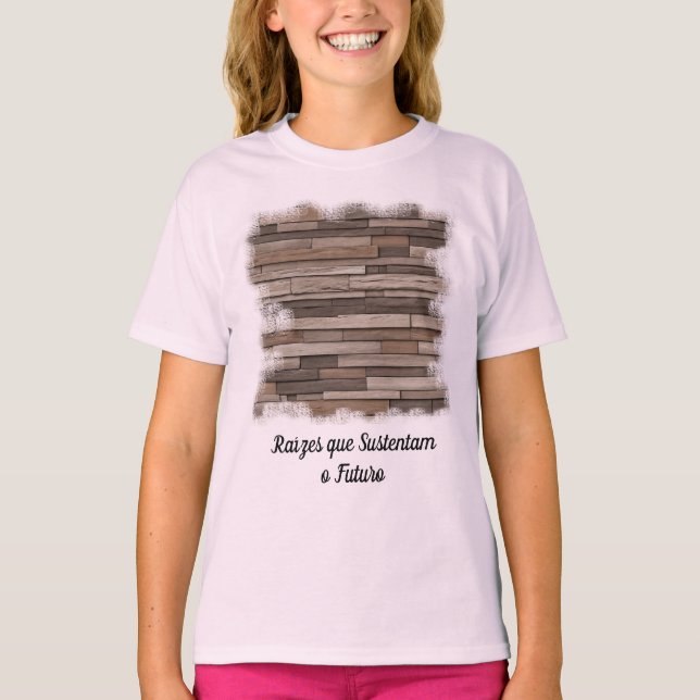 Camiseta Feminina Juvenil Básica Madeira (Frente)