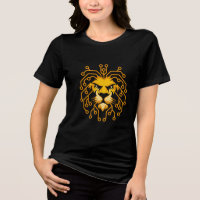 Camiseta Feminina Leão Circuito Dourado